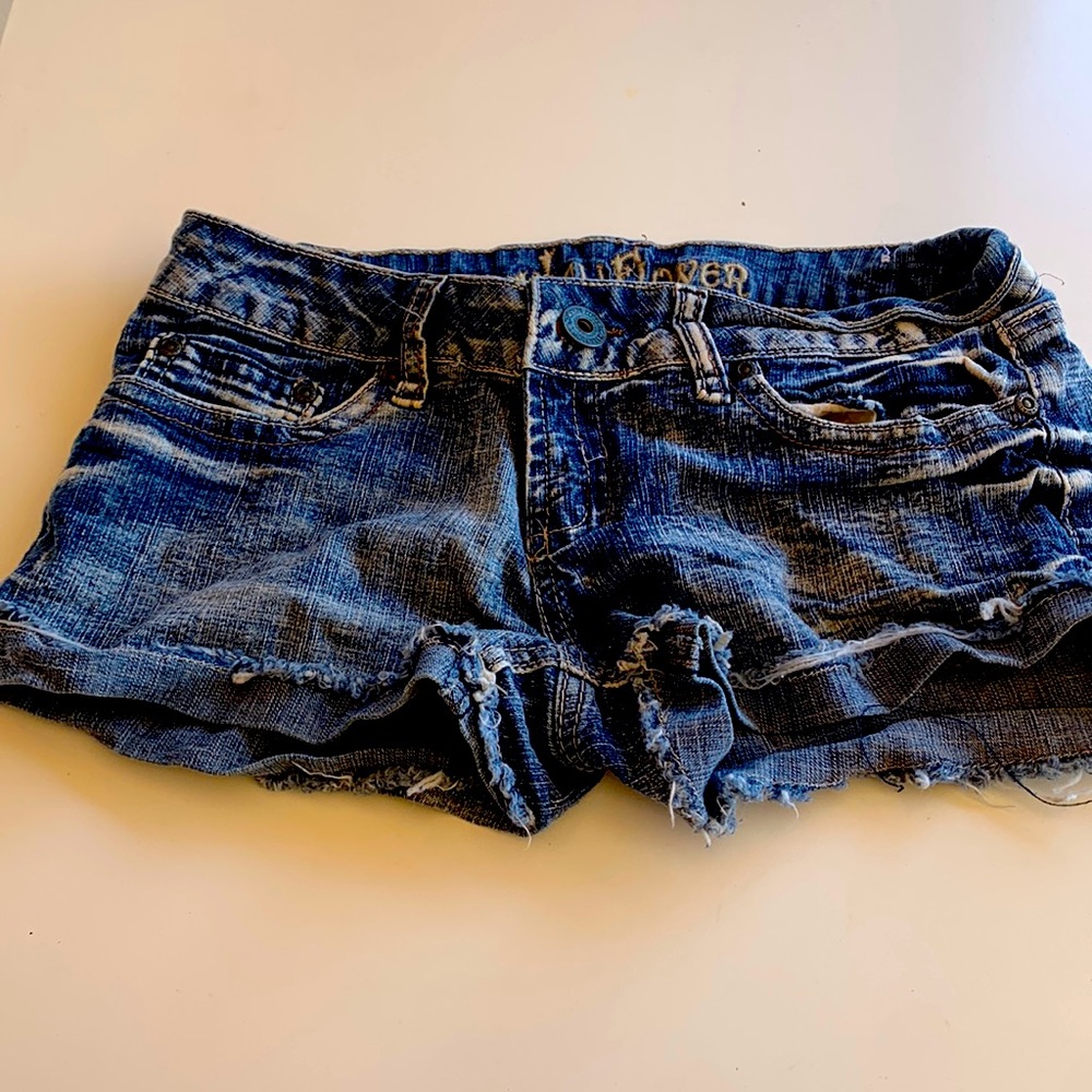 Blue denim shorts